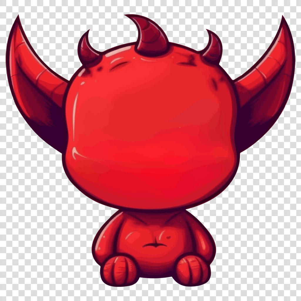 Illustration of a red devil with horns and wings