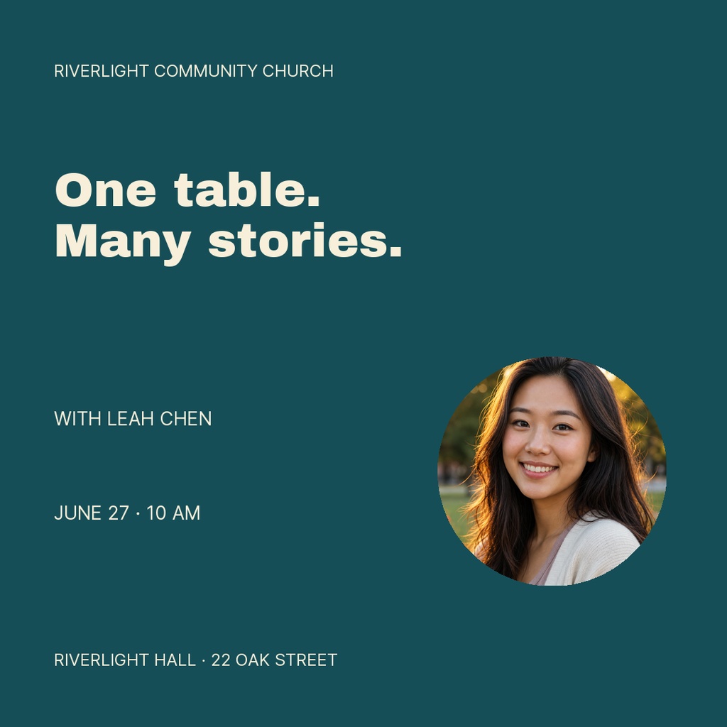 Preview for One Table, Many Stories Square Post Template