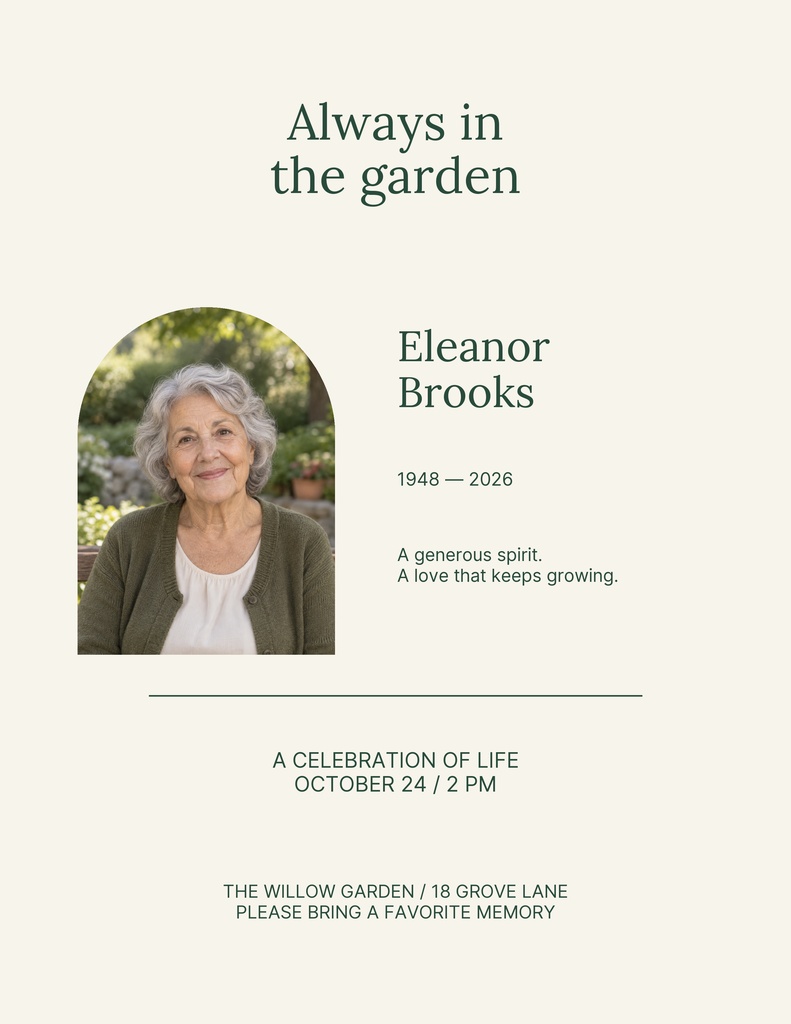 Preview for Always In The Garden Letter Flyer Template