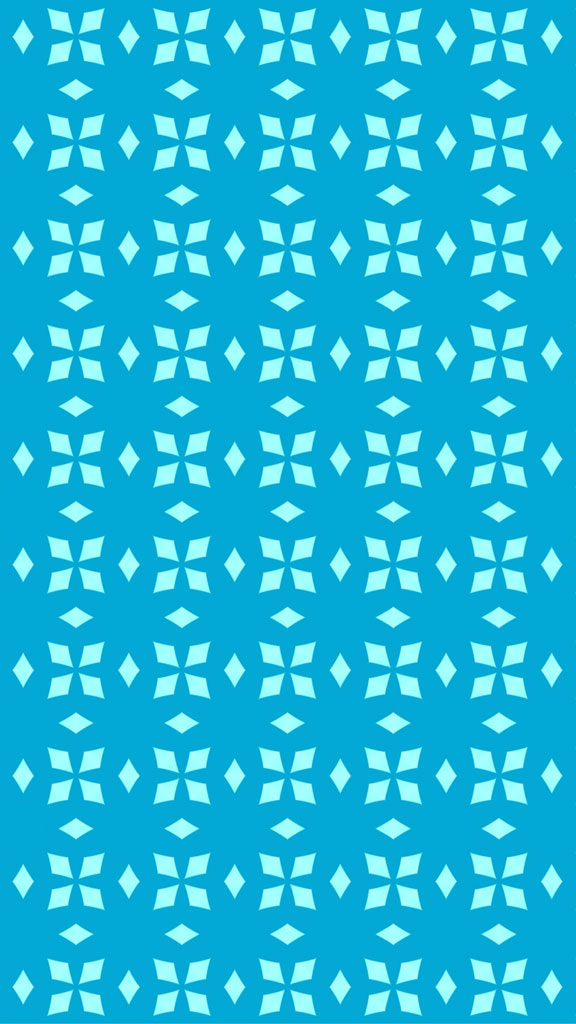 A seamless geometric pattern featuring various light blue shapes on a blue background.
