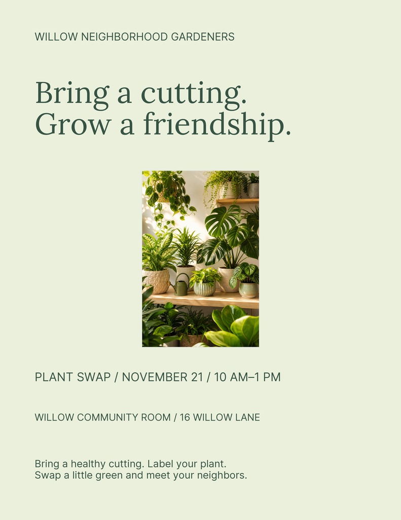 Preview for The Garden Swap Letter Flyer Template