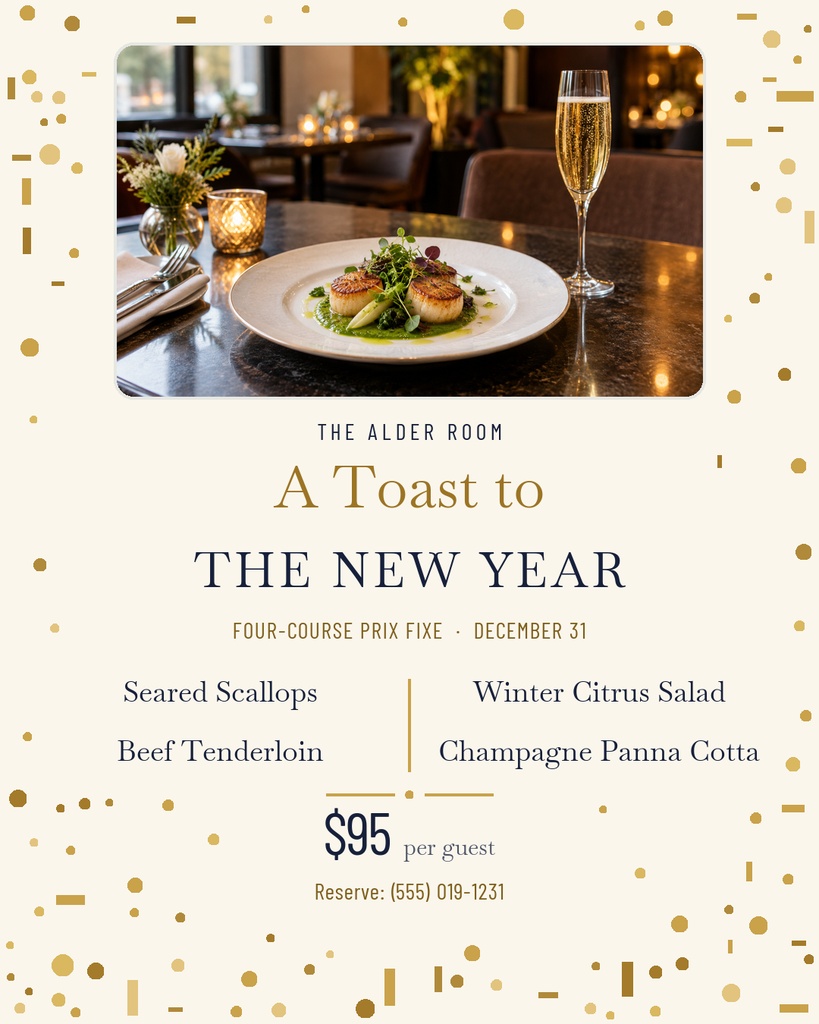 Preview for A Toast To The New Year Portrait Post Template
