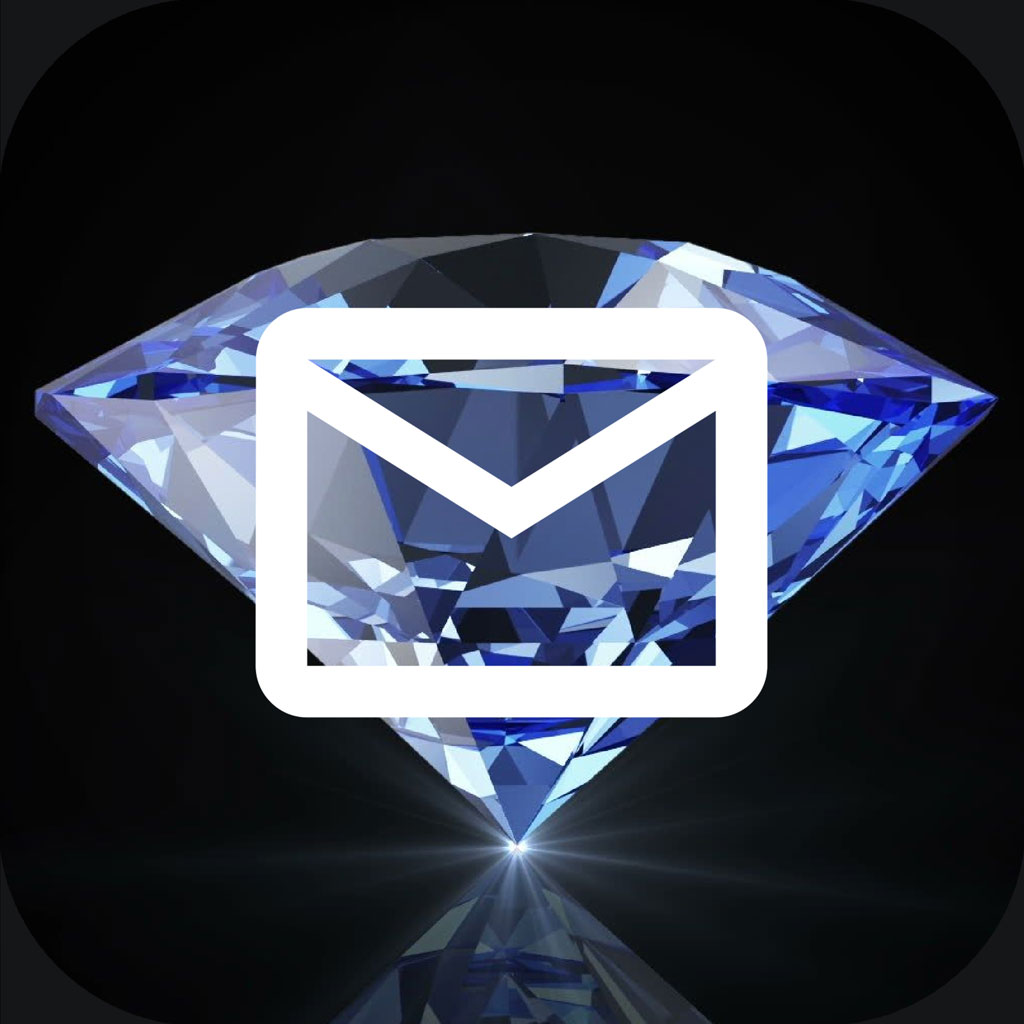 Luxury Email Icon with Diamond Shape