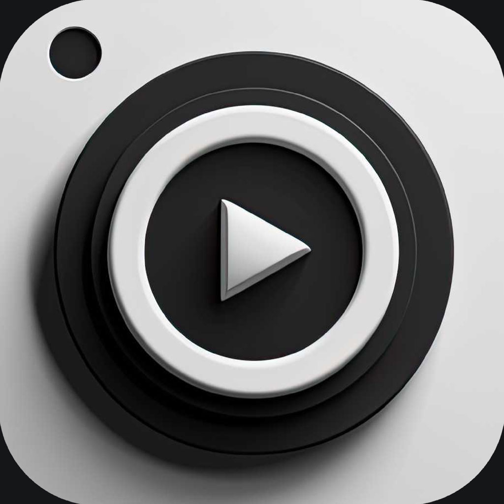 Modern video player icon with play button