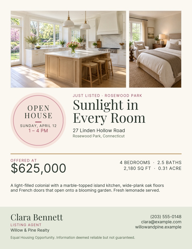 Preview for Sunlit Spring Open House Letter Flyer Template