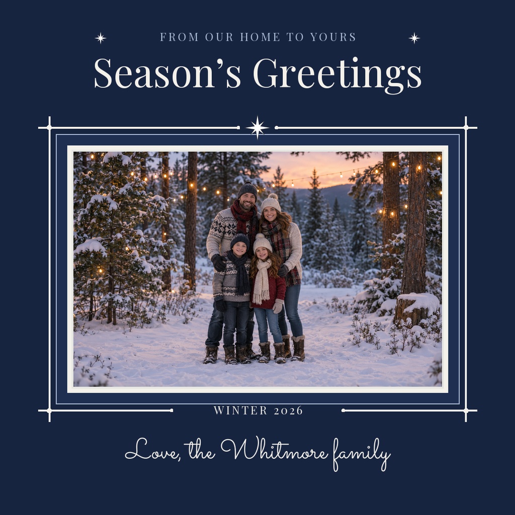 Preview for Starlit Season's Greetings Square Post Template