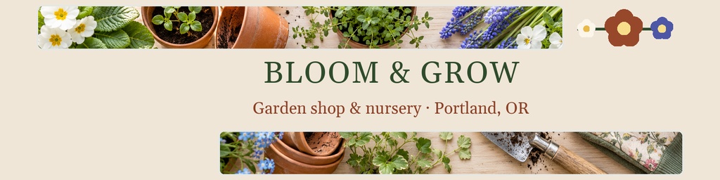 Preview for Bloom And Grow Garden Shop Linkedin Banner Template