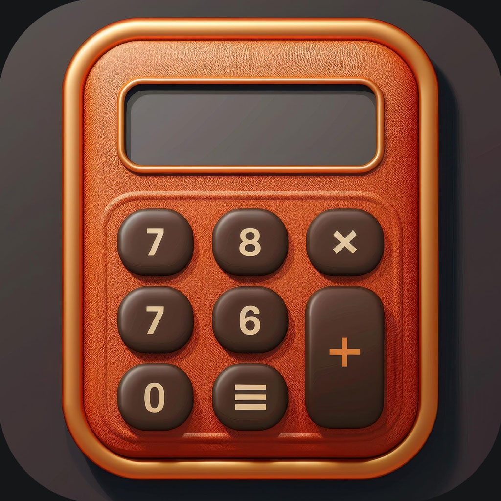 Copper calculator app icon with numbers and symbols