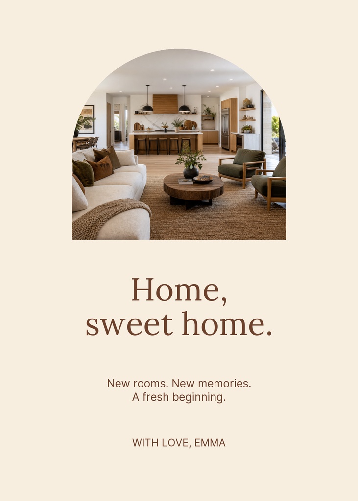 Preview for Cheers To Your New Home Portrait Greeting Template