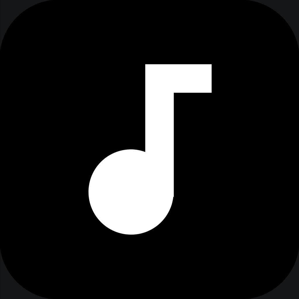 White music note on black background