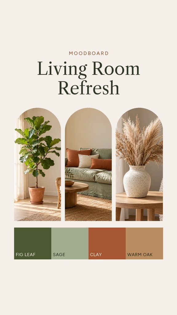 Preview for Living Room Refresh Moodboard Story Opener Template