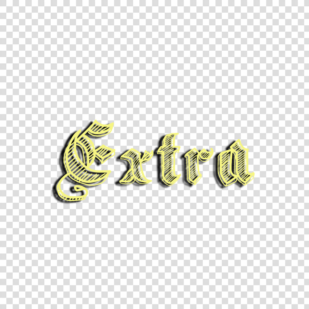 Extra typography logo in yellow on a black background