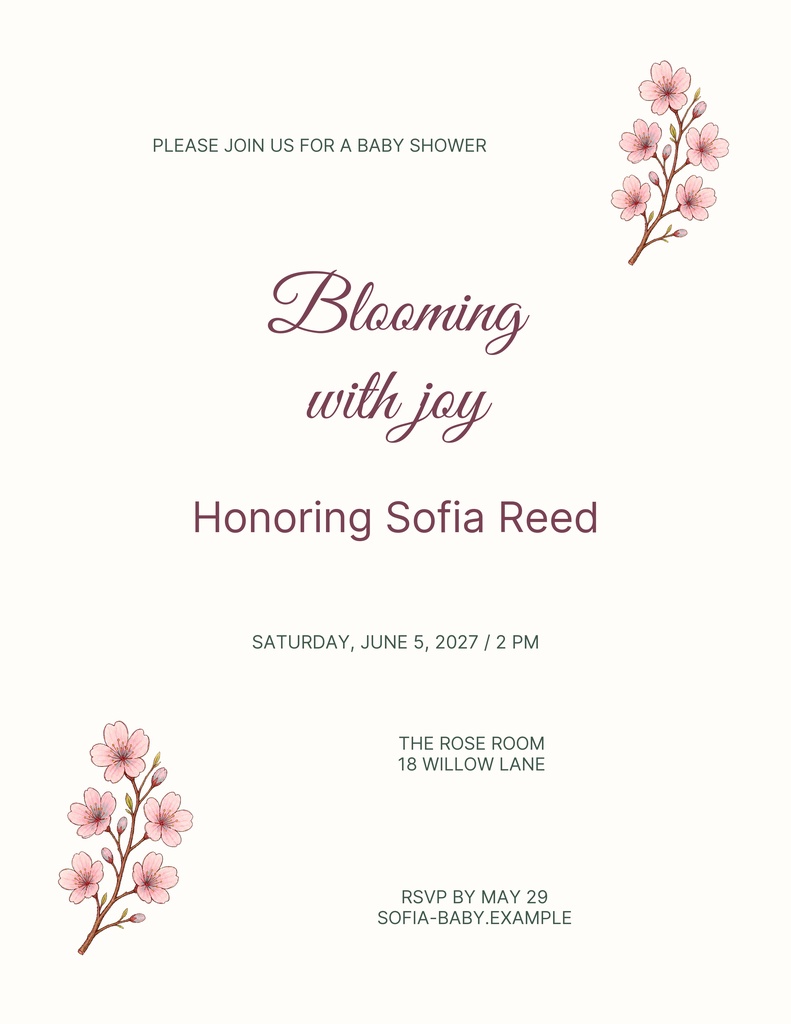 Preview for Blooming With Joy Letter Flyer Template