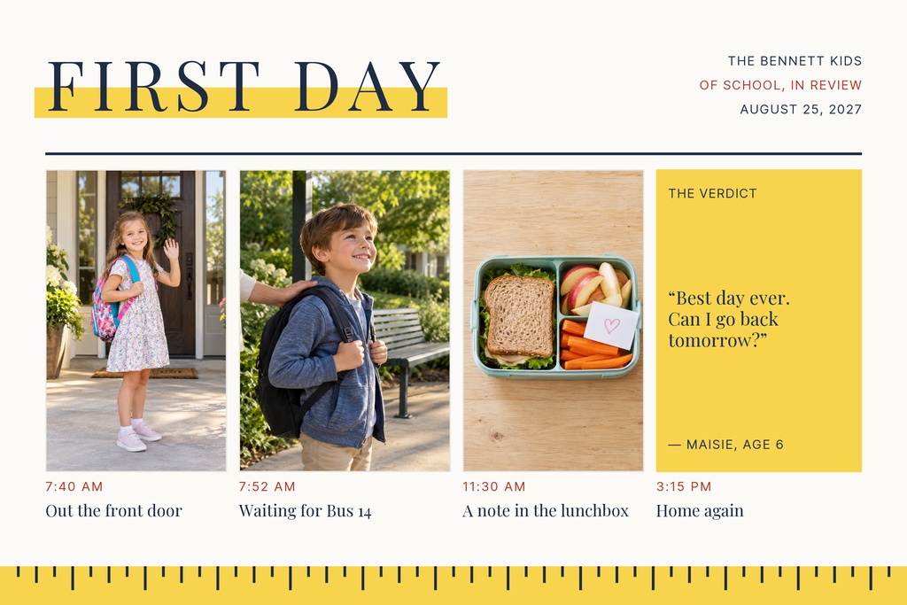Preview for First Day, Big Smiles Landscape Collage Template