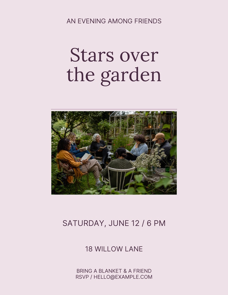 Preview for Stars Over The Garden Letter Flyer Template
