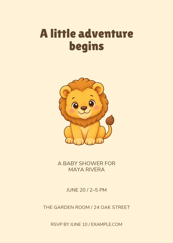 Preview for A Little Adventure Begins 5 × 7 Invitation Template