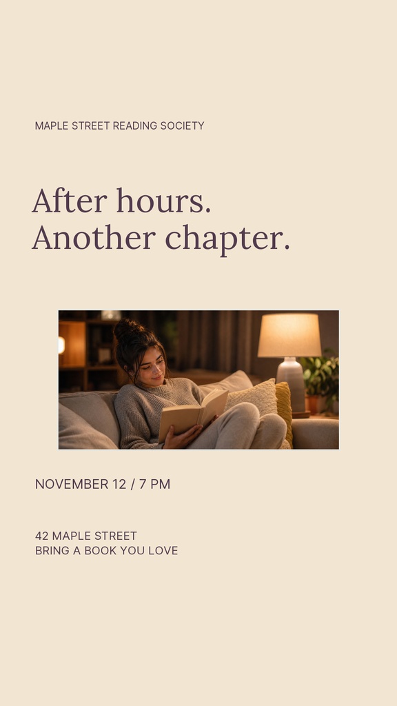 Preview for After Hours Book Club Story Opener Template
