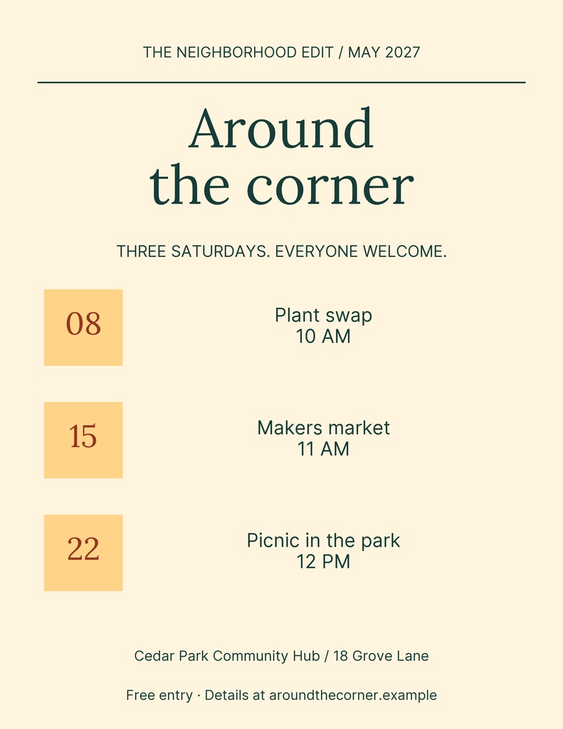Preview for Around The Corner Letter Flyer Template