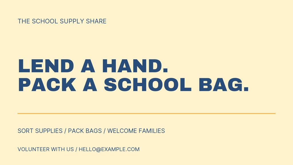 Preview for The School Supply Share Landscape Graphic Template