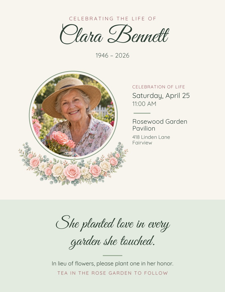 Preview for Where The Roses Grow Letter Flyer Template