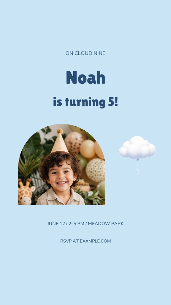 Preview for Cloud Nine Birthday Story Opener Template