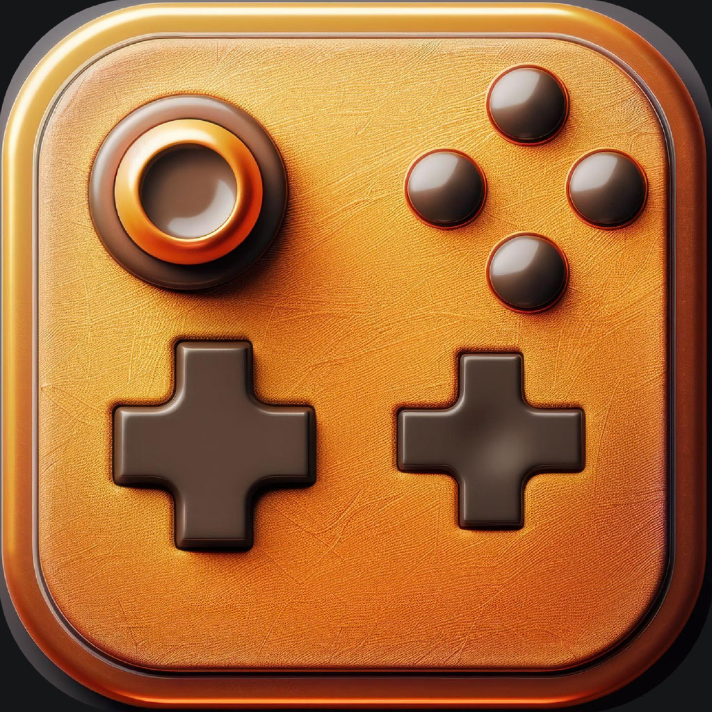 Golden retro game controller icon