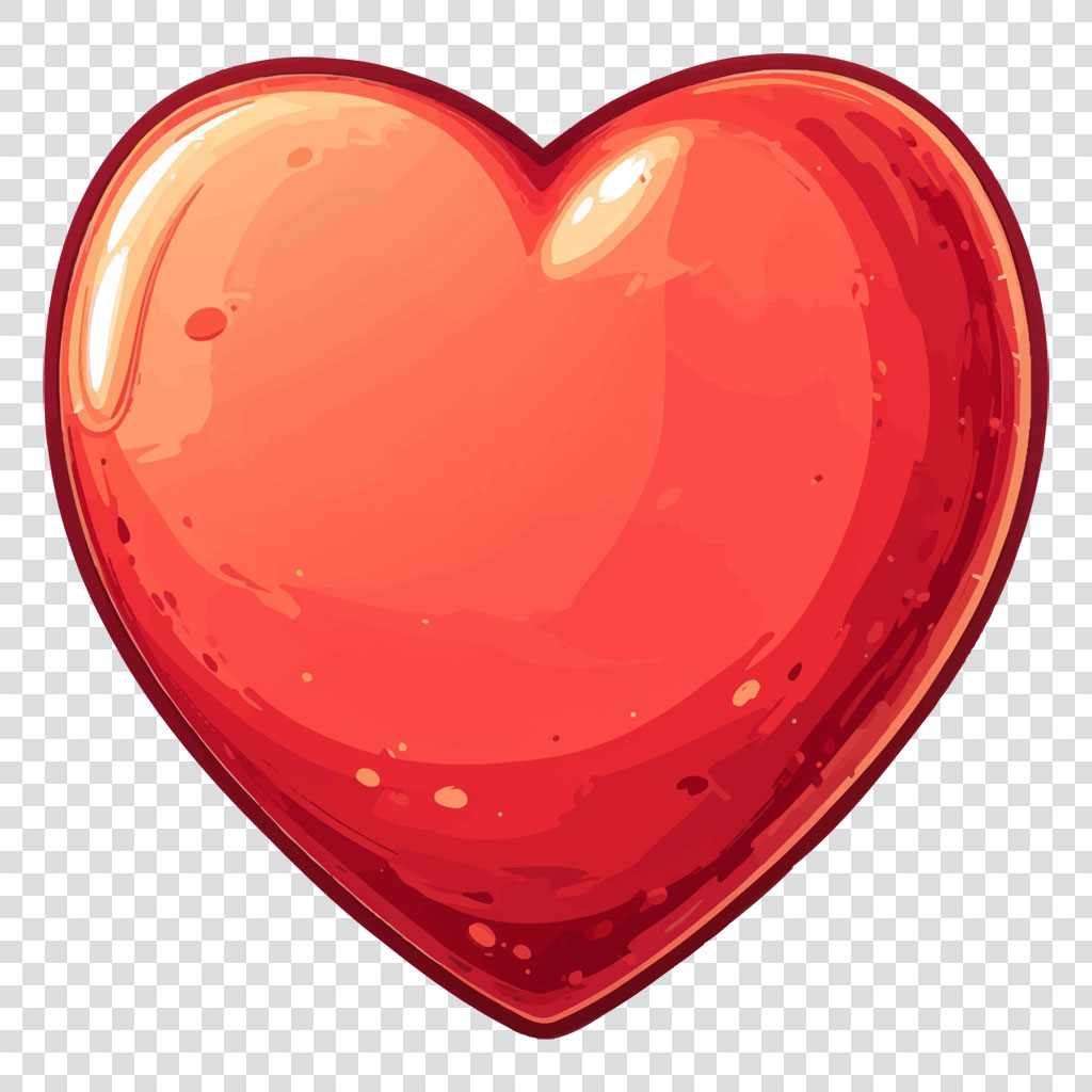 A shiny red heart icon