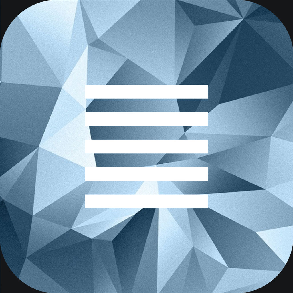 Document icon with blue geometric background and white text placeholder