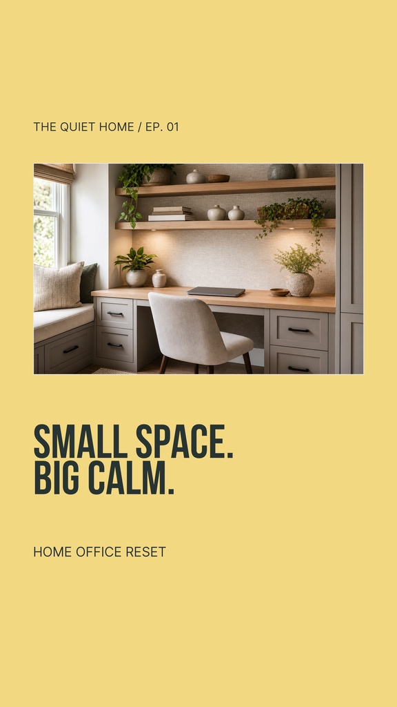 Preview for Small Space Big Calm Static Reel Cover Template