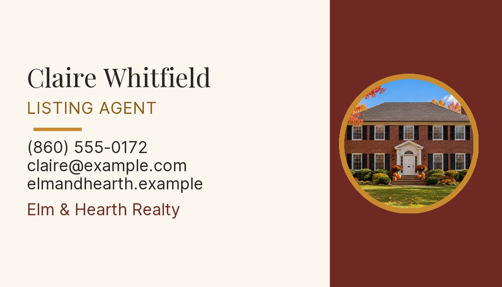 Preview for Harvest Home Open House Agent Contact Card Template