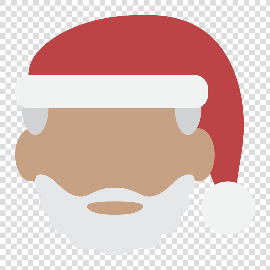 Cartoon Santa Claus face with red hat