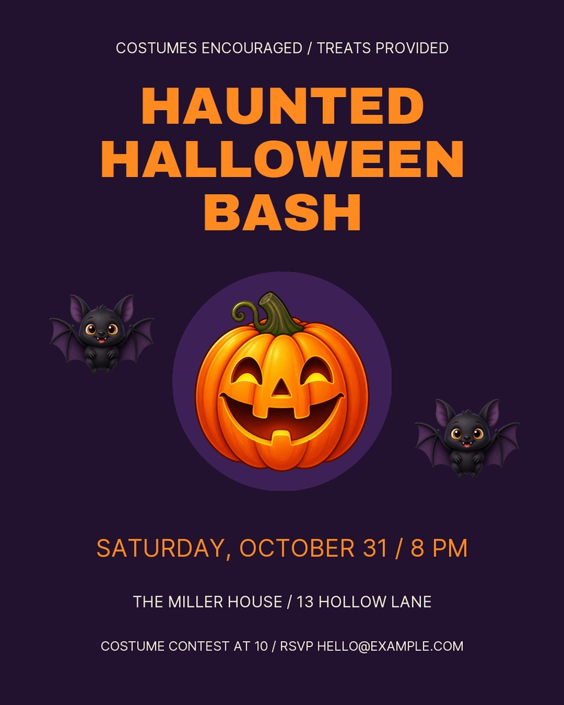 Preview for Haunted Halloween Bash Portrait Post Template