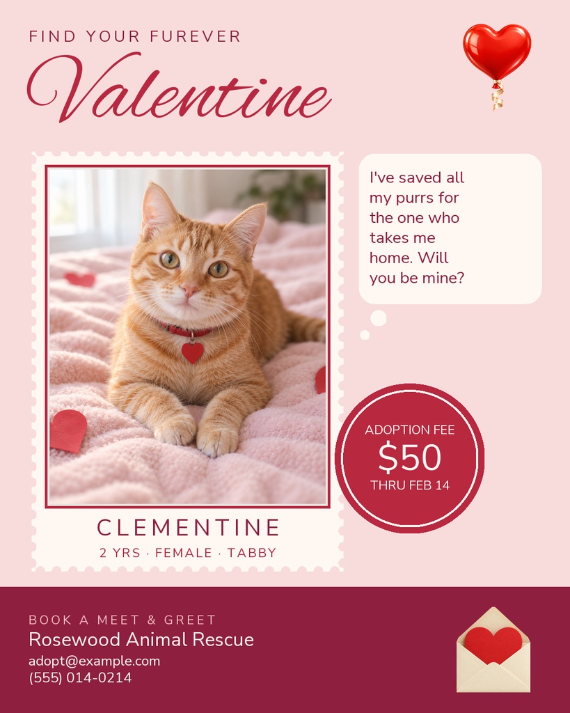 Preview for Find Your Furever Valentine Portrait Post Template