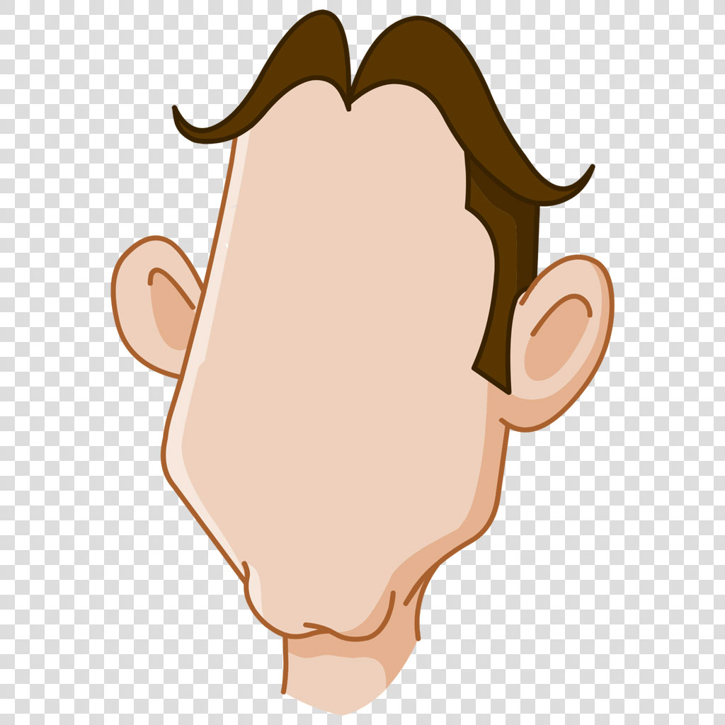 Cartoon illustration of a man's head
