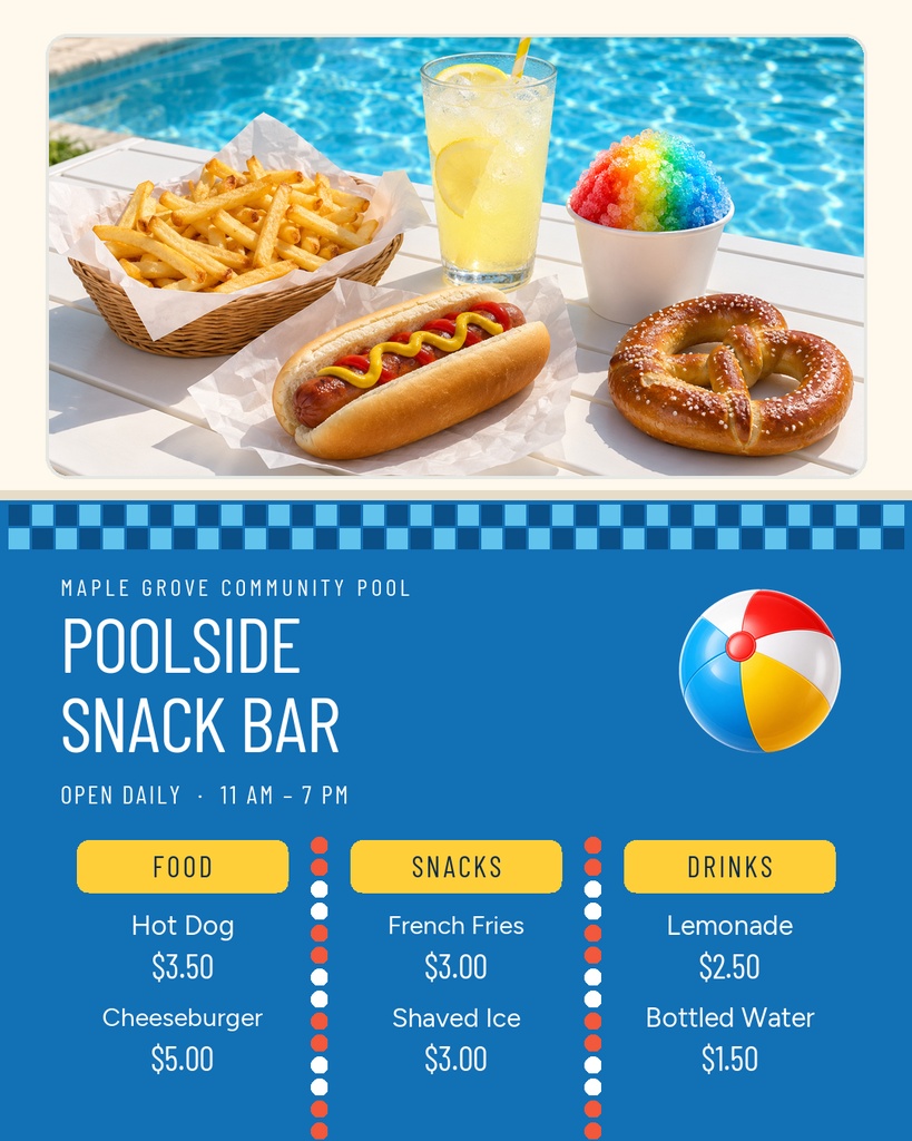 Preview for The Poolside Snack Bar Portrait Post Template