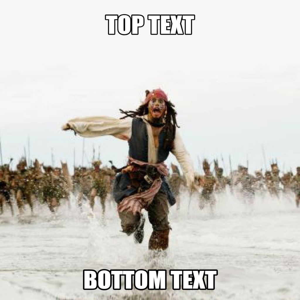 Pirate running through water