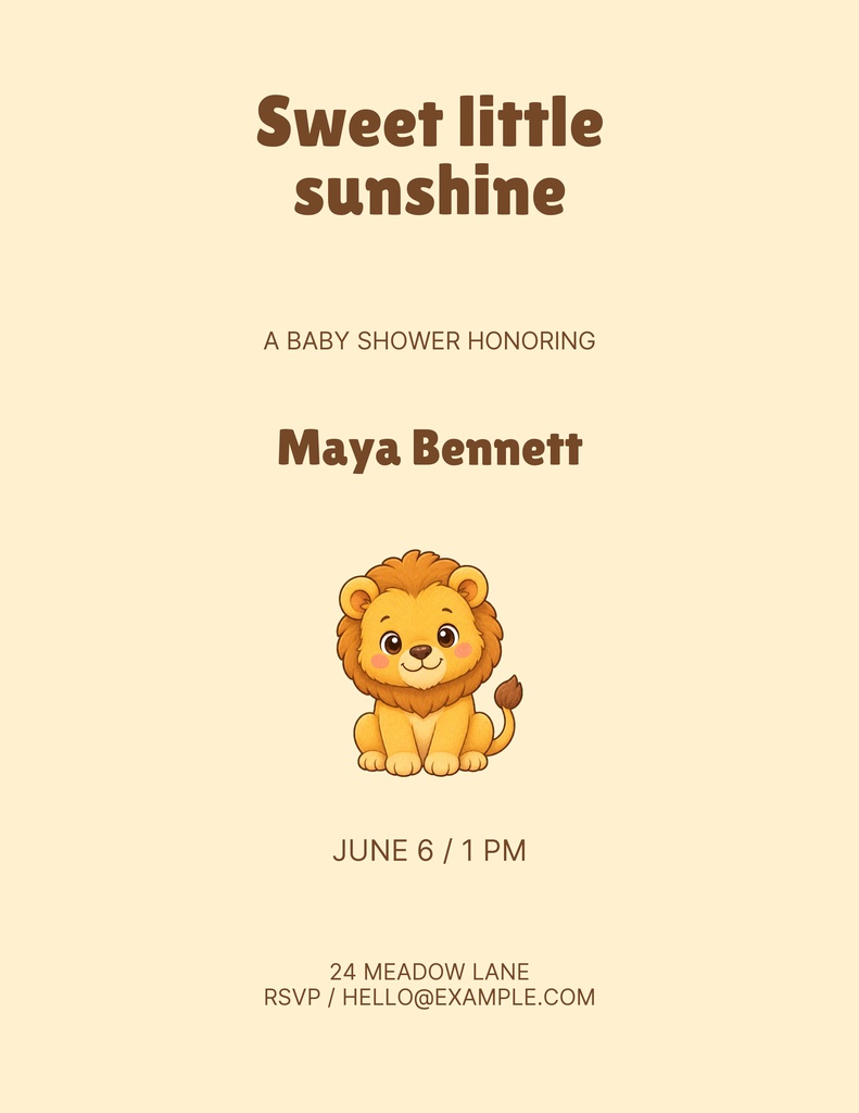 Preview for Sweet Little Sunshine Letter Flyer Template
