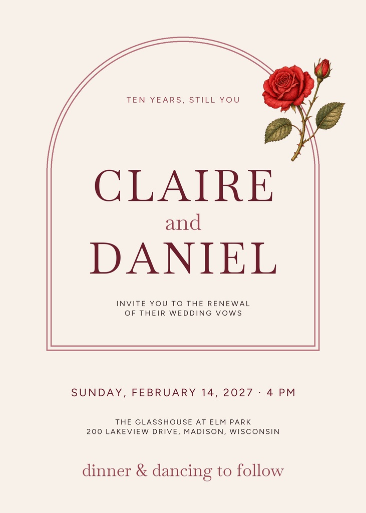 Preview for Ten Years, Still You 5 × 7 Invitation Template