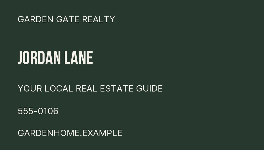 Preview for Garden Gate Living Agent Contact Card Template