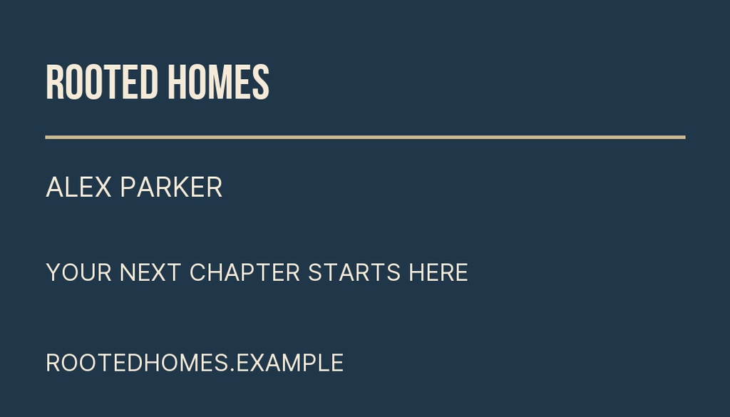 Preview for Room To Put Down Roots Agent Contact Card Template