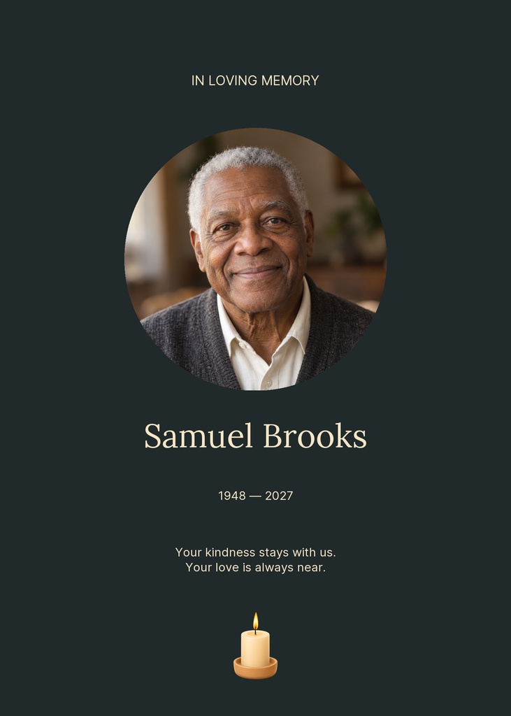 Preview for Forever Remembered Remembrance Card Template