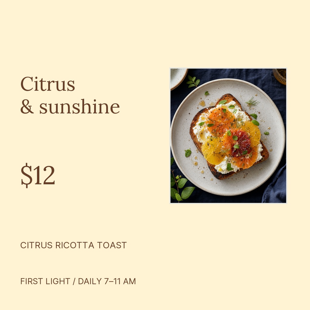 Preview for First Light Breakfast Square Post Template