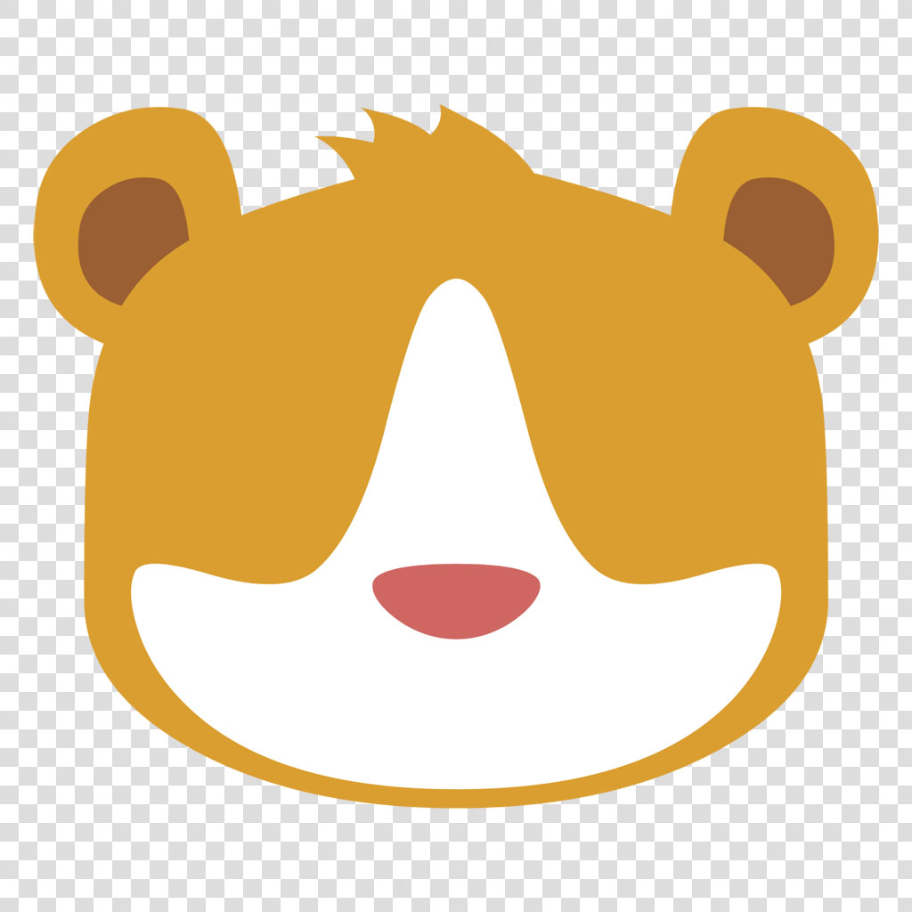 Cartoon bear face with sunglasses and a smile