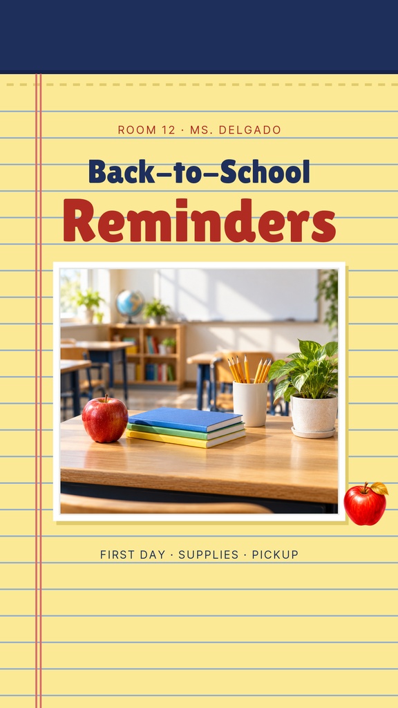 Preview for Back-to-school Reminders Static Reel Cover Template