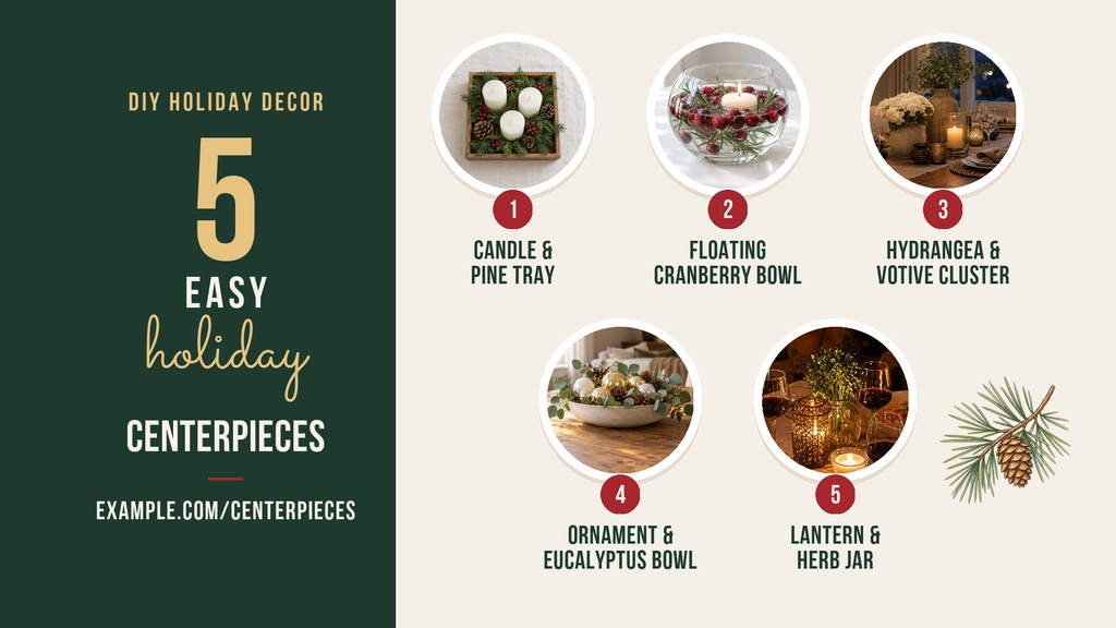 Preview for Five Easy Holiday Centerpieces Landscape Graphic Template