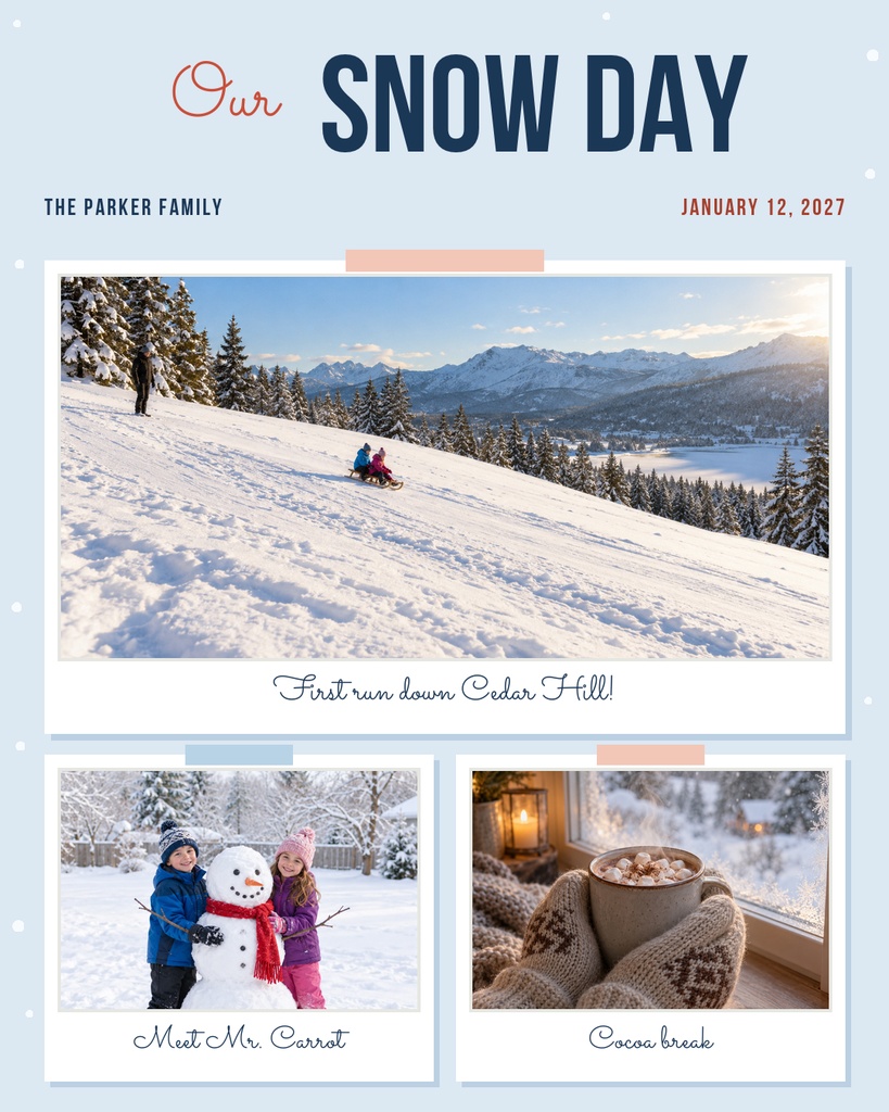 Preview for Our Snow Day Portrait Collage Template