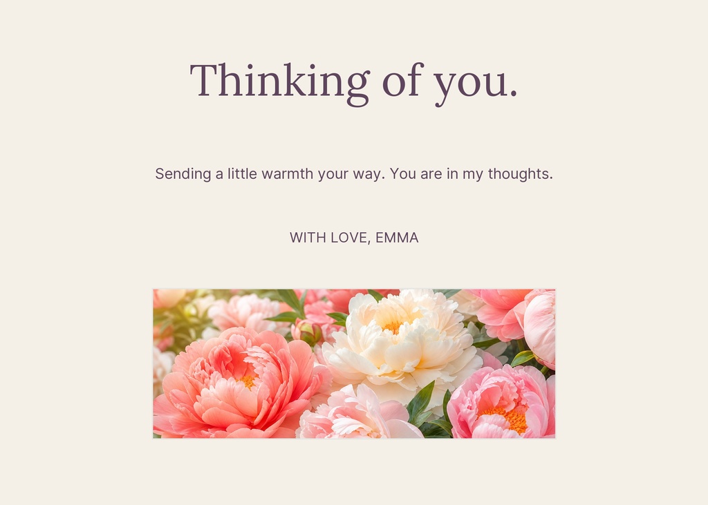 Preview for Thinking Of You Today Landscape Greeting Template