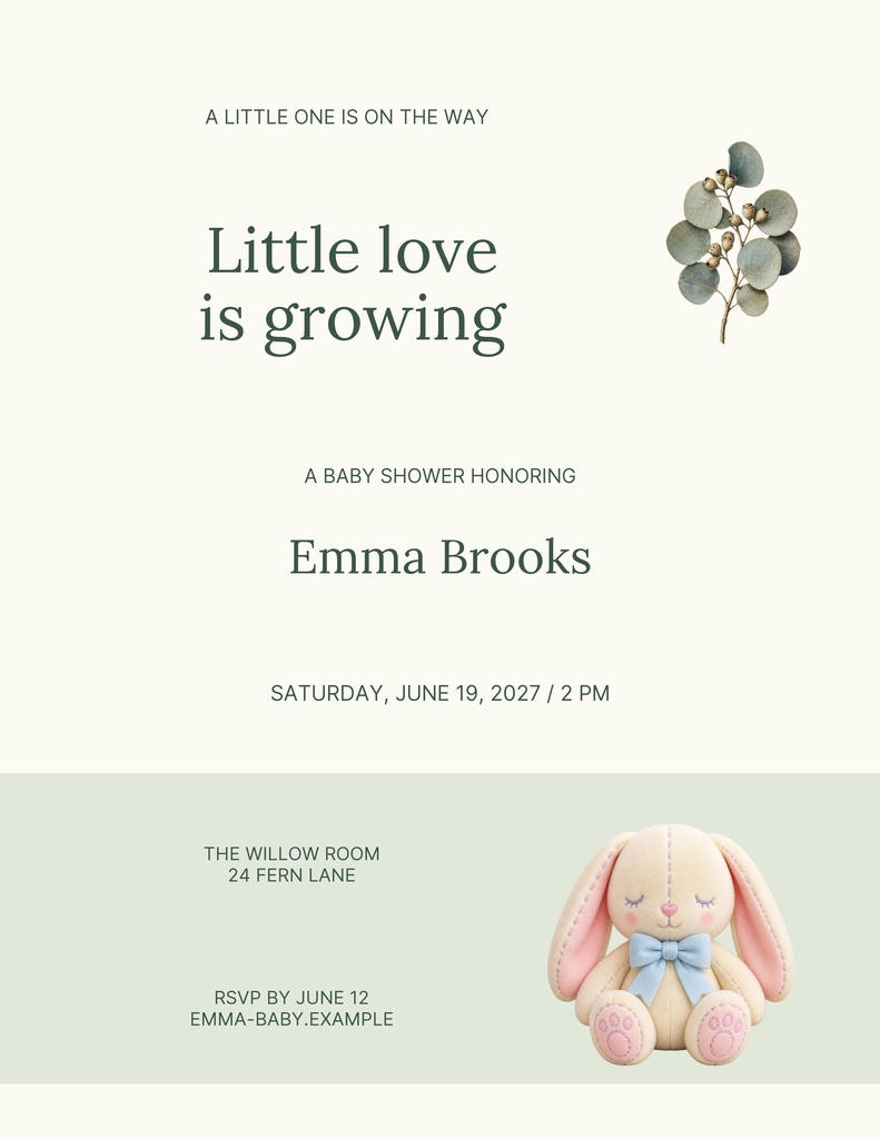 Preview for Little Love Grows Letter Flyer Template
