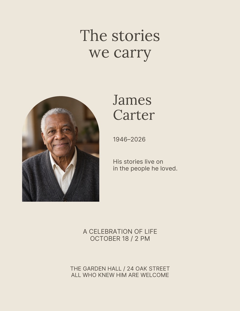 Preview for The Stories We Carry Letter Flyer Template