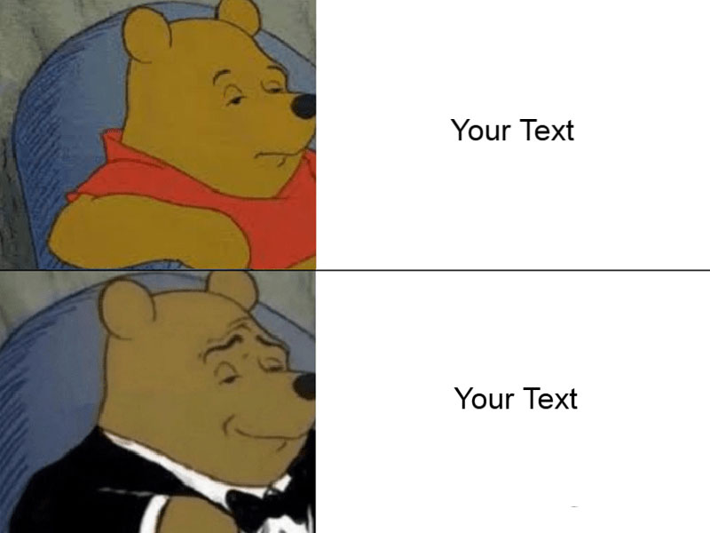 Winnie the Pooh meme template with two panels